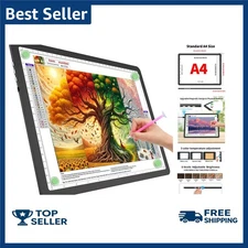 A4 Light Box for Tracing and Drawing, Ultra-Thin Copy Board with Adjustable Brig