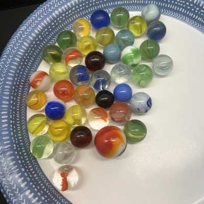 41 collector's marbles from estate various types sizes makers and ages