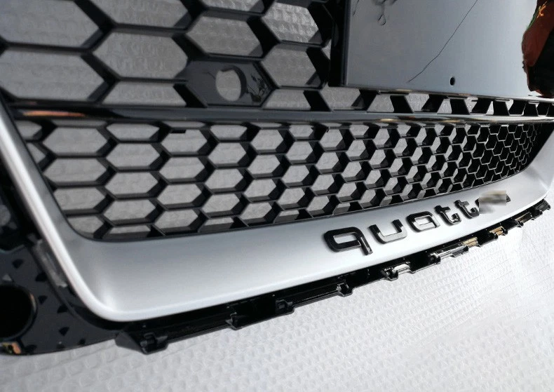 For Audi TT TTS 2015-2018 TTRS Style Silver ring Honeycomb Front bumper Grille - Image 3 of 4