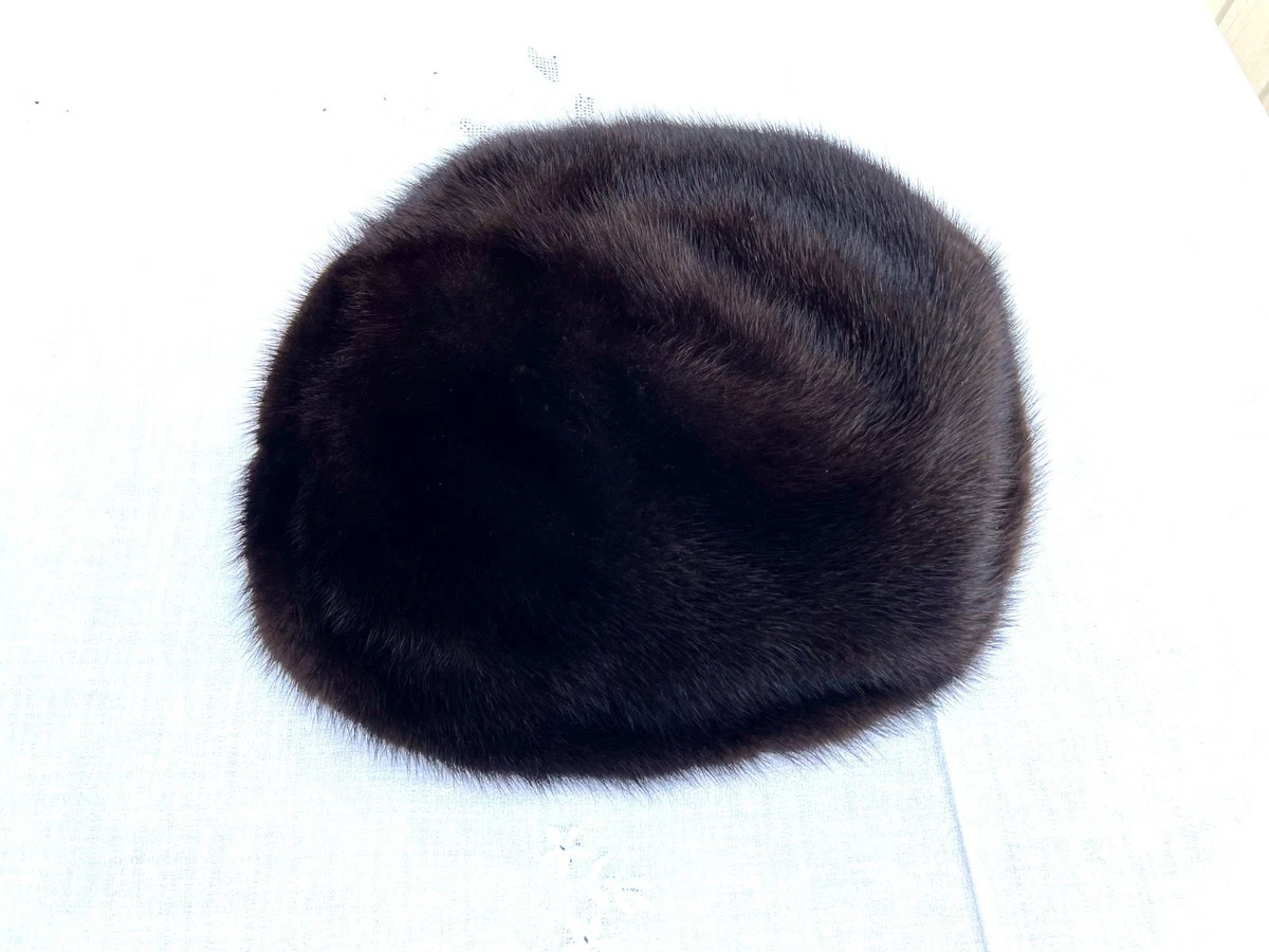 Nerz Pelz Kappe Pelzhut Pillbox Hut Modellhut one Size 60er Jahre
