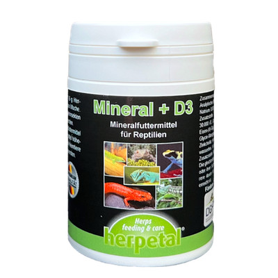 Herpetal Mineral + D3 50g Mineralfutter Reptilien Calcium D3 Mangel Trächtigkeit