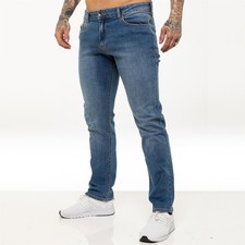Kruze Mens Straight Leg Stretch Jeans Regular Denim Work Pants All Waist Sizes