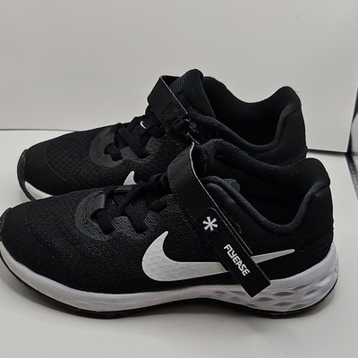 Nike Revolution 6 FlyEase Kids Hook & Loop Low Top Mesh Sneaker 12C
