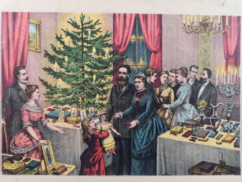 Chromolithograph from 1888. Christmas 1887 at Villa Zirio in San Remo. -: