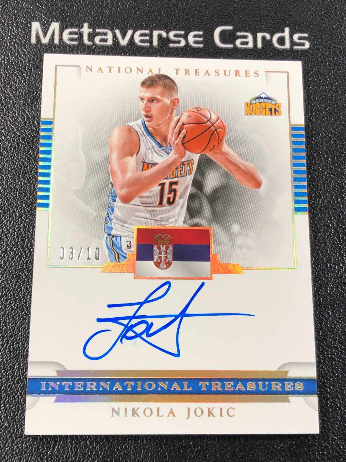 2016 National Treasures Nikola Jokic International Treasures Auto Gold 03/10