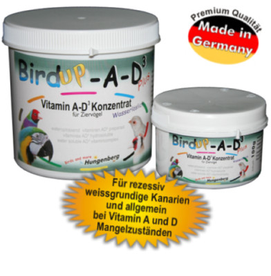 Birdup- A D3 Plus 400g für Vögel Kombipräparat Vitamine Zucht Befruchtung
