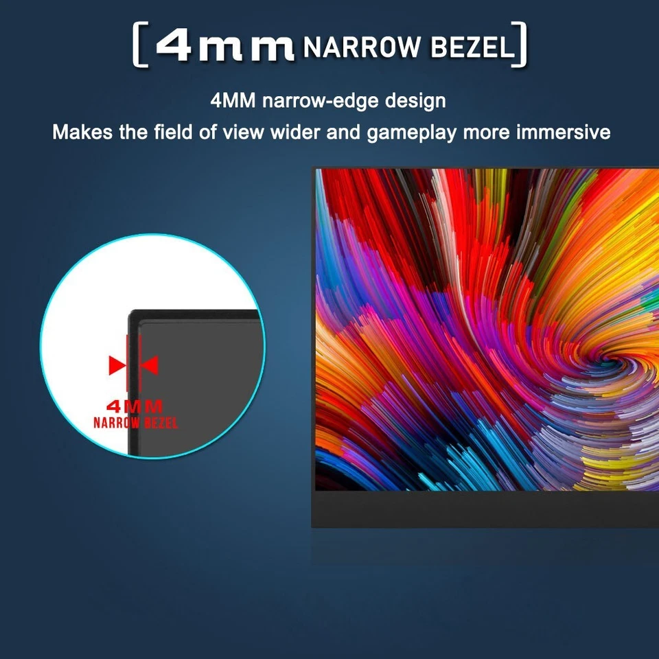 16" 2K Portable Monitor IPS LCD Second Screen HDMI USB C Display w/VESA 1200:1 - Image 4 of 4