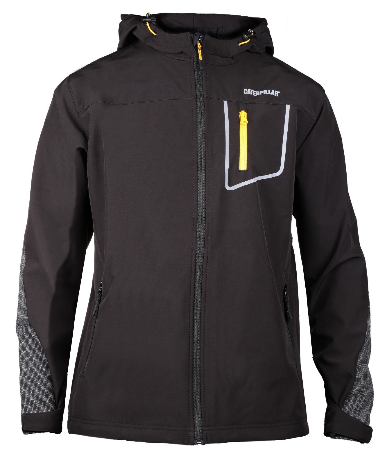 CAT Caterpillar Capstone Hooded Soft Shell Jacket Mens Water Resistant Work Coat eBay