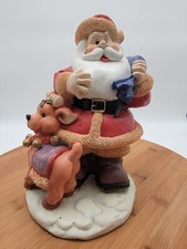 Holiday Time Collectible Santa Centerpiece Christmas Decoration Santa  Reindeer