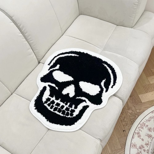 60X54 cm Skull Mat Tufted Custom Rug/Carpet Non-Slip Decor Halloween MachineWash - Picture 4 of 6