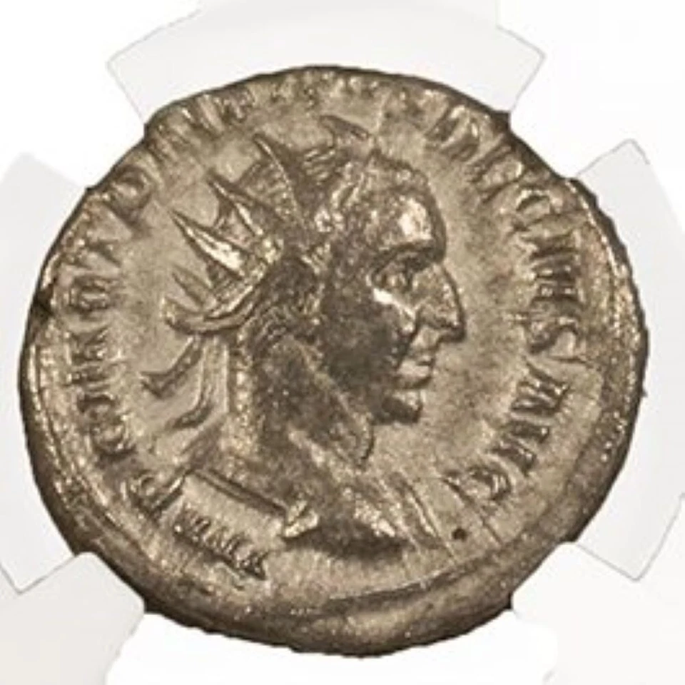 NGC VF Antoniniano de Trajano Decio AD249-251 NGC Antiguos Doble Denario Foto 2 de 3