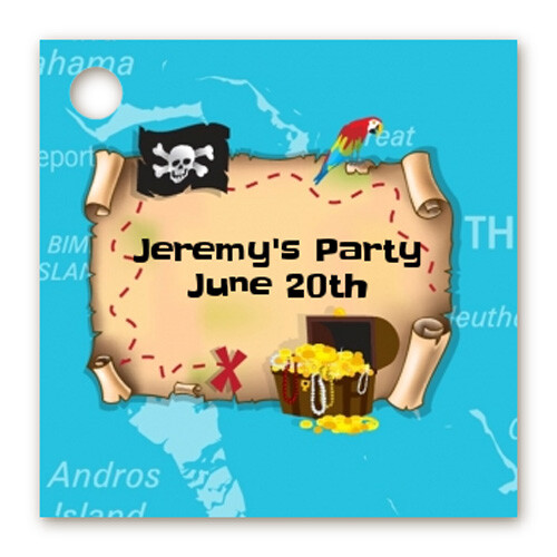 Pirate Treasure Map - 20 Personalized Birthday Party Favor Tags