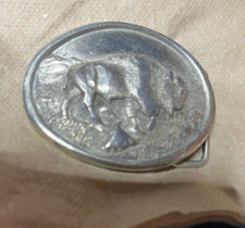 Vintage Bison Buffalo Belt Buckle Siskiyou Buckle Co Williams OR 1985 S-W4 3"x2"