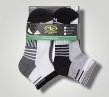 Athletic Works Boys Ankle Socks, 6 Pair, Small 4 1/2-8 1/2