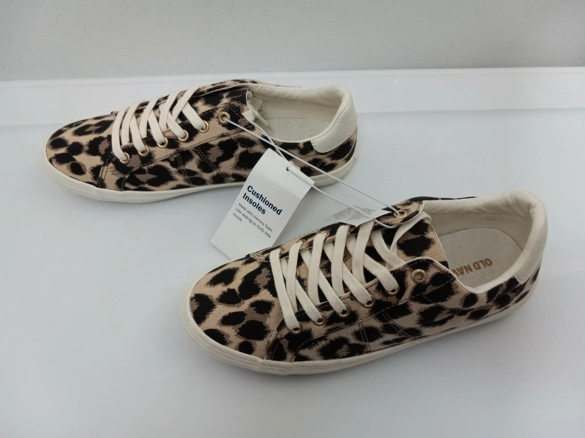 Old Navy Leopard Print Lace up Sneakers Shoes Womens 6 NWT 552287