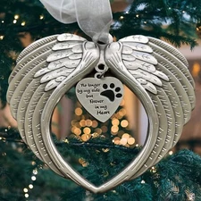 Pet Christmas Ornament Angel Wing Memorial Sympathy Gift Rainbow Bridge Gift