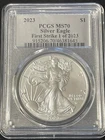 2023 SILVER 1 Troy OZ ASE Eagle PCGS MS70 Silver Label First Strike 1 of 2023