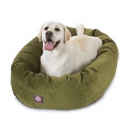 Luxurious Bagel Style Donut Plush Washable Dog Bed - Fern Large 40