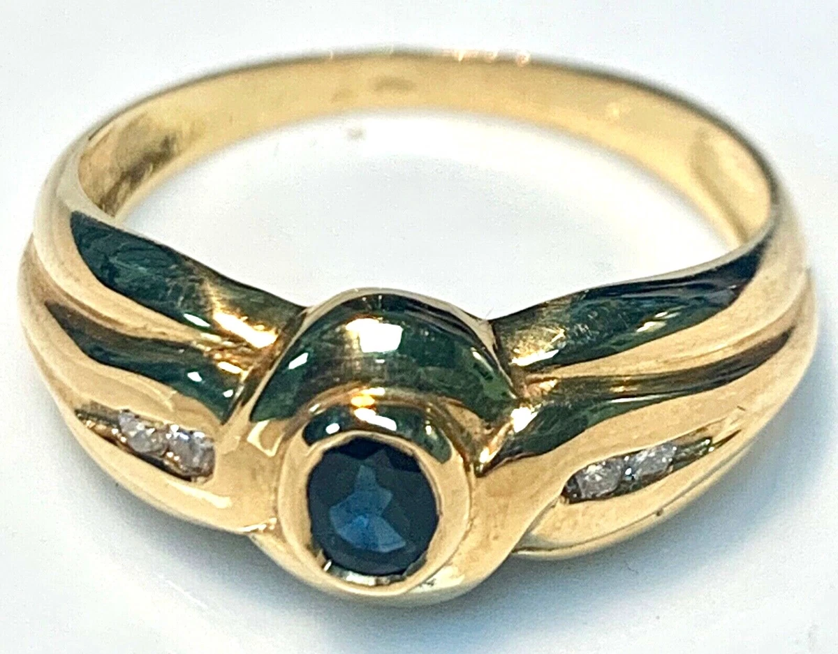 Bague Or 18 Carats Saphir Et Diamants 0,08 Carat - Taille 55 - Neuf Sans Emballage