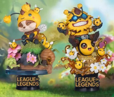 2pcs Official Anime Teemo & Ziggs PVC Action Figure Model Statue Collectible Toy
