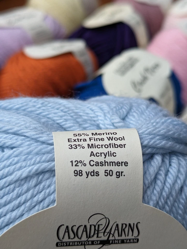 Mix of Cascade Yarns CASH VERO Extrafine Merino Wool Cashmere Unbelievably Soft! - Image 3 of 3