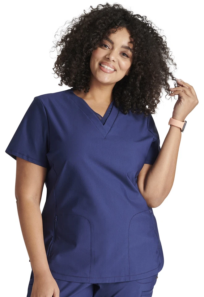Cherokee Scrubs Form V Neck Top CK843 NAV Navy Free Shipping - Image 2 of 4