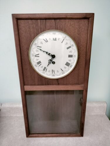 ANTIQUE VINTAGE WEST GERMANY OAK REGULATOR WALL CLOCK CASE GLASS DIAL FOR PARTS