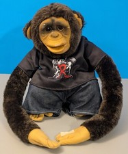 Ruhof Biker Monkey Promo Hand Puppet - Born To Be Clean Plush Doll - Squeaks 