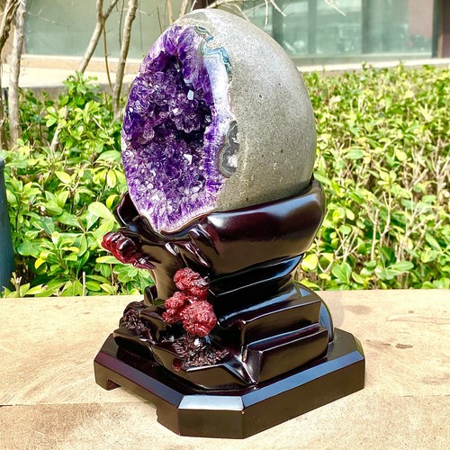 10.44LB Rare Uruguayan amethyst dragon egg cave decoration+base - 第 10/14 張圖片