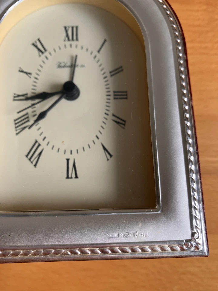 Orologio Sveglia Valenti & Co. Made in Italy in legno con lamina d'argento - Immagine 2 di 4