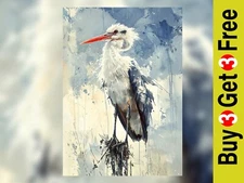 Majestic Heron Portrait 5"x7" Print on Matte Paper | Elegant Wildlife Artwork