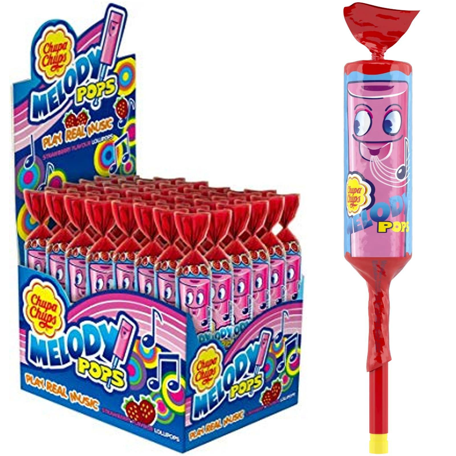 LECCA LECCA CHUPA CHUPS MELODY POPS FRAGOLA FISCHIETTI 48 PZ LOLLIPOP BOX