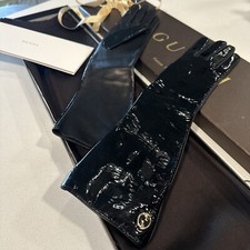 Gucci Patent VINYL LONG GLOVES Vernice/nappa Size 7