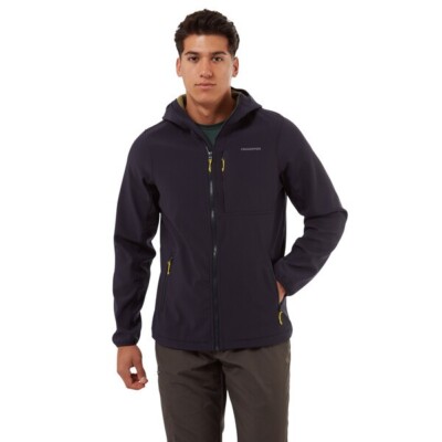 Craghoppers Men's Baird Hooded Softshell Jacket Navy UK
