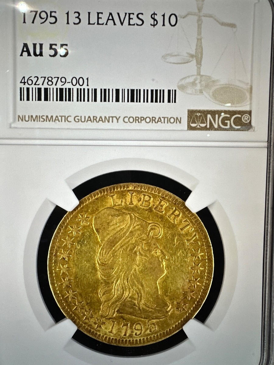U.S. 1795 $10 13 LEAVES NGC 55 LIBERTY BUST UNITED STATES GOLD