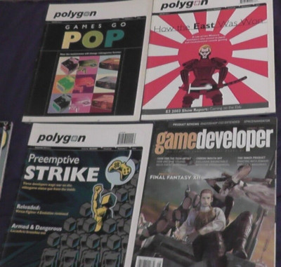 lot of 4 rare gamer magazines polygon and game developer 2003 ps2 xbox gamecube