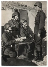 1968 WWII WAR Battle of Stalingrad. Red Army Military ART Russian postcard OLD