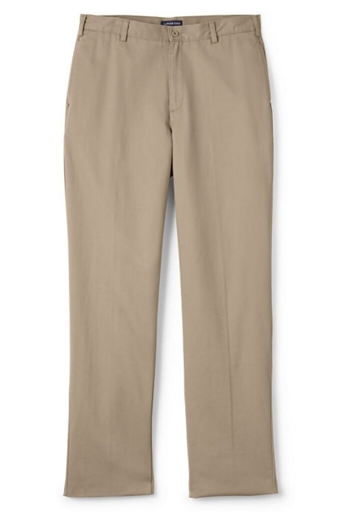 LANDS END Khaki Stain Resist Plain Front Chino Pant Mens 28 X 26 NEW eBay