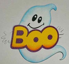Boo Title Halloween Die Cut Cards Scrapbook Embellishment Junk Journal Ghost