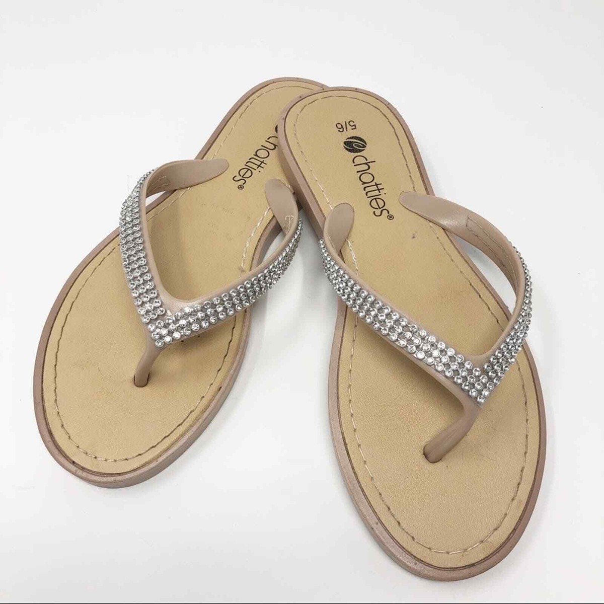Chatties Jewel Embellished Flip Flops Size 5/6