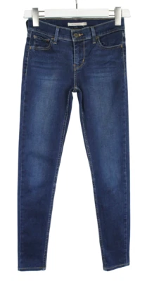 LEVI'S 710 Super Skinny Jeans Damen W26 L27 Dehnbar Whiskers Verblichen Blau - Bild 1 von 4