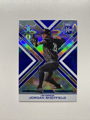 2016 Panini Elite Extra Edition Aspirations Blue /75 Jordan Sheffield 36 Dodgers