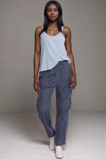 Johnny Was Blue Pull-On Cargo Pants R68922