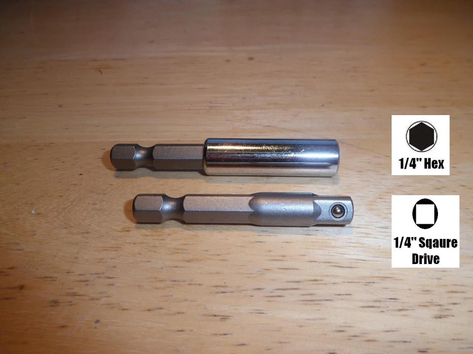 1/4" Socket Adaptor & 1/4" Hex Magnetic Screwdriver Bit Holder 4 Drills Drivers - image 1 of 1