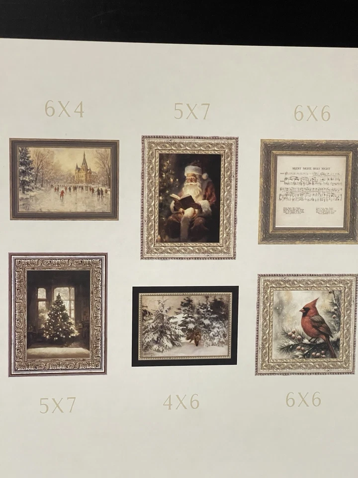 Nuevo con etiquetas Arte de pared de Navidad Petal Lane nuevo lanzamiento nuevo, Santa, árbol de Navidad enmarcado Foto 4 de 4