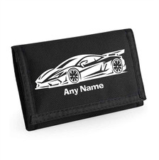 Personalised HyperCar, SuperCar Print Boys Kids Wallet With Coin Holder Gift