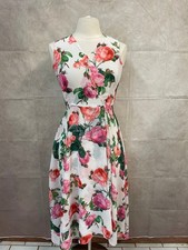 Calvin Klein Women's Floral White Dress Sleeveless Size 6