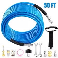 Sewer Jetter Kit for Pressure Washer 50FT Drain Cleaner Hose 5800PSI 1/4" M-NPT