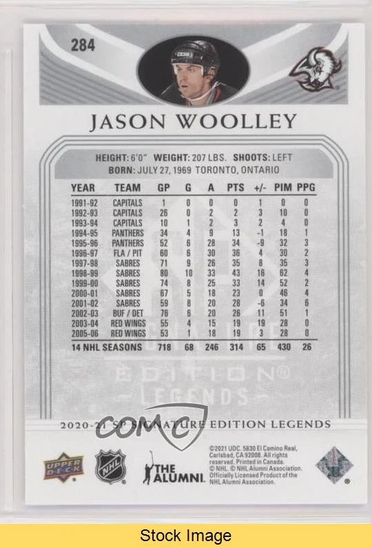 2020-21 SP Signature Edition Legends Silver Script Jason Woolley #284 READ kr0 - Image 2 of 3