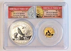2016 PCGS MS69 Bimetallic Panda Set! Silver & Gold 10 Yn 50 Yn Coins! RARE SET!